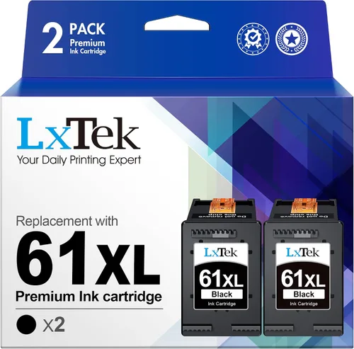 LxTek Cartucho de tinta remanufacturado de repuesto para cartuchos de tinta HP 61XL 61XL compatible con impresoras Envy 4500 5530 5535 5534, DeskJet