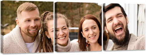 Miniatura 26 de ZXHYWYM Impresiones personalizadas con tus fotos, imágenes personalizadas de 3 piezas para retratos familiares, mascotas, imágenes personalizadas 3