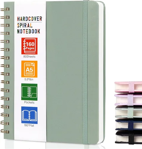 Miniatura 8 de LABUK Cuaderno de espiral de 8.5 x 11 pulgadas, cuadernos A4 de tapa dura para mujer, 55 hojas y 110 páginas, diario grande para el trabajo