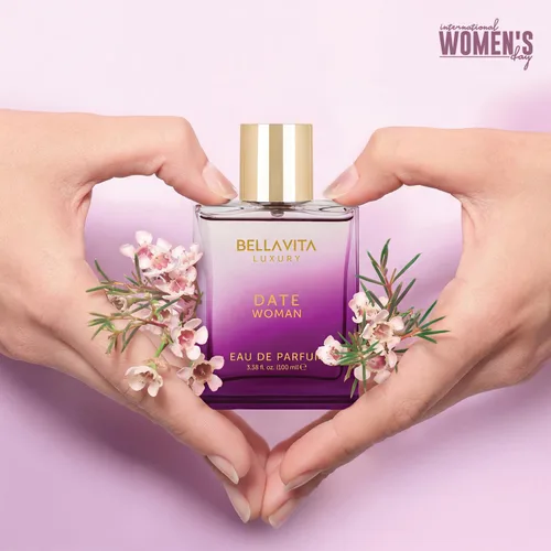Miniatura 2 de Bellavita Luxury DATE Eau de Parfum 3.4 onzas líquidas Perfume para mujer Notas florales, pimienta rosa, jazmín y musgo Fragancia de larga