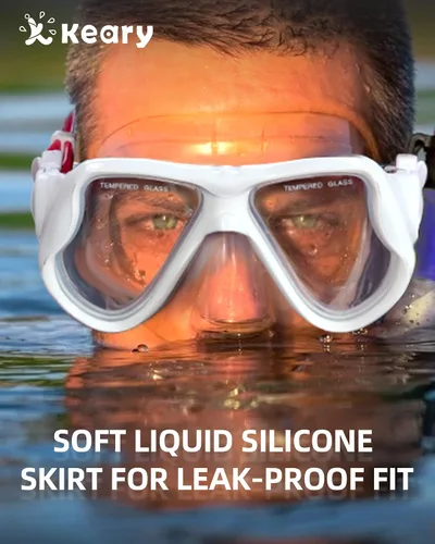Miniatura 4 de Máscara de snorkel para natación Keary, máscara de buceo para adultos hombres mujeres jóvenes, gafas de natación antiniebla con vista clara de 180°