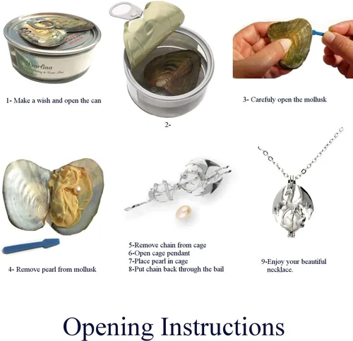 Miniatura 3 de Pearlina Juego de joyas de collar de perlas reales de dragón plateado Haz un deseo de éxito, amor, salud, riqueza Perla cultivada en agua fresca