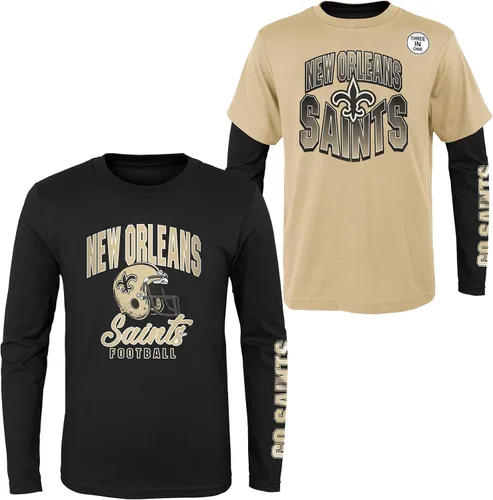 Miniatura 12 de NFL Conjunto de 3 Camisetas y Camisas de Manga Larga para Niños y Jóvenes 8-20, Colores del Equipo del Día del Juego