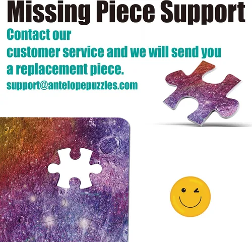 Miniatura 8 de ANTELOPE Rainbow Moon - Rompecabezas de 1000 piezas para adultos, tema espacial, cartón, rompecabezas redondo, alta resolución, acabado mate, sin