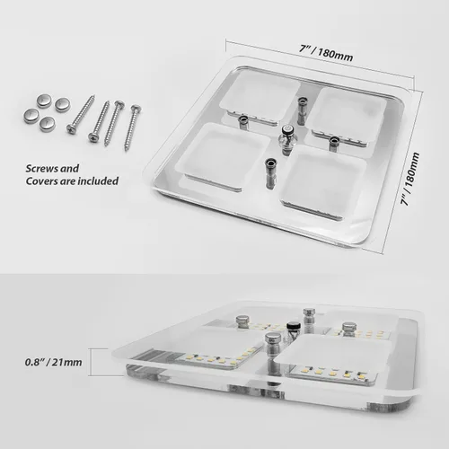 Miniatura 5 de Dream Lighting luz LED 12 V con plafón transparente para remolque, barco y caravana, iluminación interior, color blanco cálido.