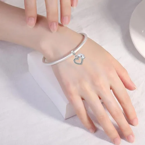 Miniatura 4 de KunBead Abalorios colgantes de corazón con diseño de corazón para enfermera, con diseño de cruz compatibles con pulseras Pandora, Cobre, vidrio