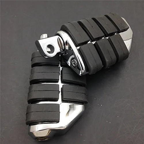 Miniatura 6 de XKH - Estriberas dobles ISO para motocicleta 8028 compatible con Suzuki Kawasaki cromado [B00Y7C690C]