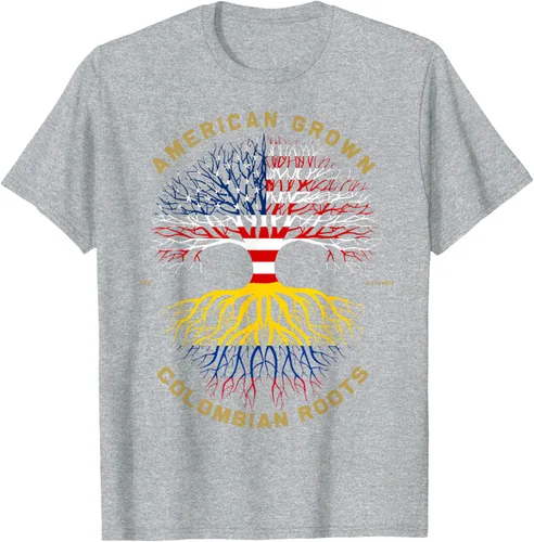 Miniatura 33 de Camiseta de regalo con la bandera de Estados Unidos con árbol de raíces colombianas