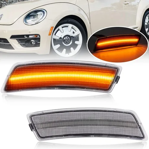 Escarabajo - Lámparas de marcador lateral LED delanteras de repuesto para VW Volkswagen Beetle 2012-2019 / 2018-2022 VW Volkswagen Tiguan ámbar LED