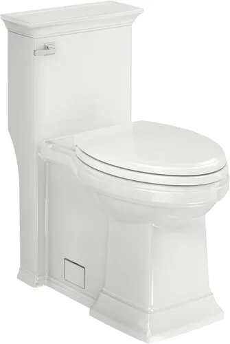 American Standard 2851A104.020 Town Square S - Inodoro de una pieza con asiento, parte delantera alargada, altura de la silla, blanco, 1.28 GPF