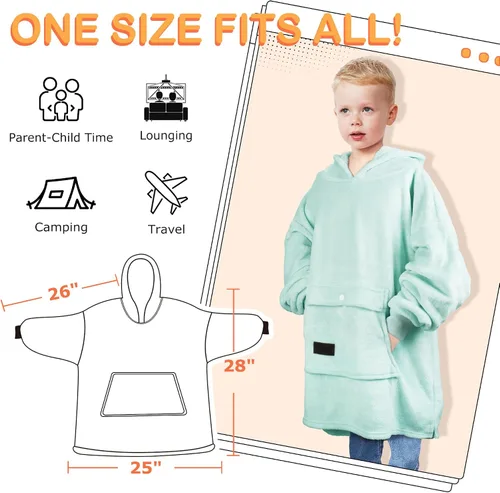 Miniatura 7 de Catalonia - Sudadera con capucha de gran tamaño para niños, sudadera de forro polar portátil con bolsillo frontal grande, para niños de 4 a 12 años