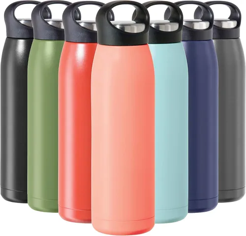 Miniatura 16 de OGGI Freestyle - Botella de agua aislada de acero inoxidable, doble pared aislada al vacío, termo de viaje, 23 onzas (23.0 fl oz), color negro