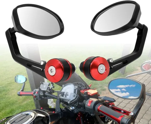Miniatura 2 de KaftKO Motorbike Mirrors,for Yamaha tdm-900 850 mt125 mt03 mt01 mt125 03 01 xt660 22mm Motorcycle Mirror White Glass Handle Bar End Rearview Side