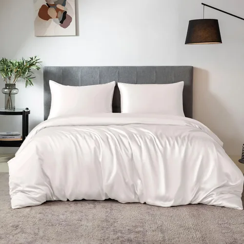 Miniatura 13 de TXHSILK - Sábanas 100% de seda, seda 7A+, 3 piezas, transpirables, suaves, 1 funda de edredón, 2 fundas de almohada con cremallera oculta