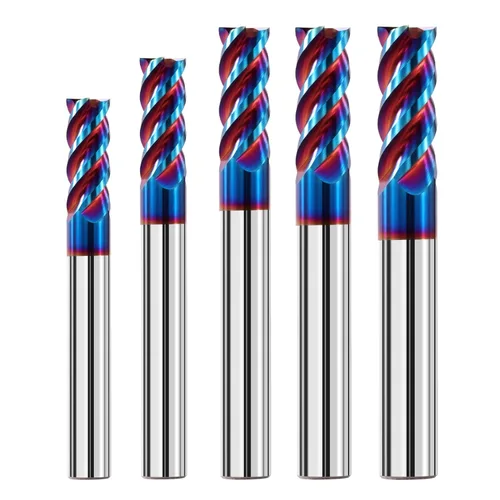 Miniatura 13 de Juego de fresas de extremo cuadrado de carburo sólido de 1/2 "65HRC extralarga de 4 pulgadas, cortador de fresado CNC de 4 flautas para acero