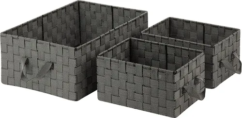 Miniatura 4 de La miel puede hacer OFC-03703 caja de archivo tejida grande, sal y pimienta