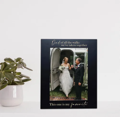 Miniatura 2 de XJF Marco de fotos grabado para papá - Papá de todos los paseos que hemos tomado juntos, este es mi favorito, regalos de boda para el padre