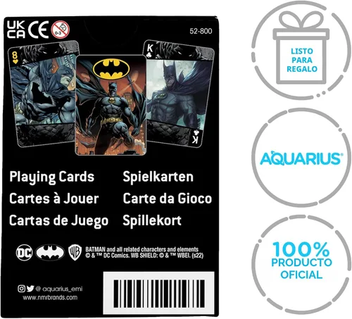 Miniatura 7 de Aquarius DC Comics - Juego de cartas de Batman tamaño estándar, baraja temática con 52 diseños de cómics únicos, regalo de mercancía coleccionable