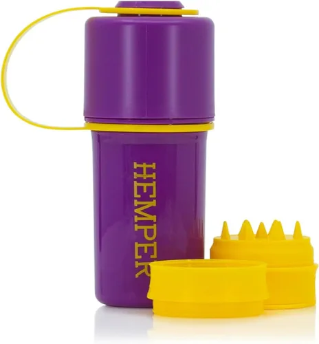 Miniatura 10 de Hemper Keeper - Molinillo de hierbas 3 en 1 con contenedor de almacenamiento doble, a prueba de olores, hermético y resistente al agua, molinillo
