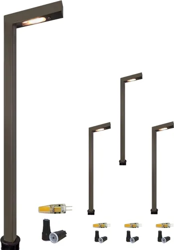 Miniatura 12 de COLOER - Iluminación de bajo voltaje para pasarela de latón para exteriores con acabado en bronce, paquete de 1 unidad con bombilla LED G4, 9-17V