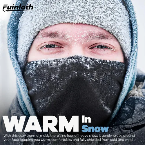Miniatura 2 de Fuinloth Paquete de 2 polainas de invierno para el cuello, bufanda calentadora de forro polar para clima frío para hombres y mujeres