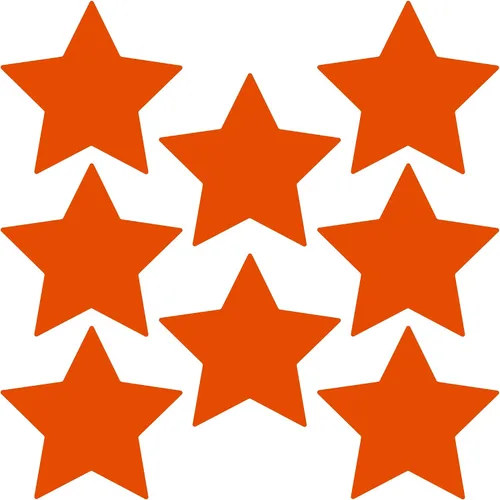 Miniatura 22 de LiteMark Durable Stars, calcomanía roja brillante de 5.5 pulgadas, uso en hormigón liso, azulejos, vidrio, paquete de 8 estrellas Rojo