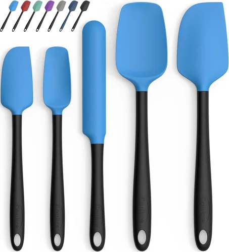 Miniatura 11 de Coukre Juego de 5 espátulas de silicona, resistentes a altas temperaturas, silicona de grado alimenticio, aptas para lavavajillas, para hornear