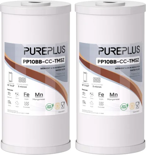 Miniatura 17 de PUREPLUS Cartucho de repuesto para filtro de agua de carbono y sedimentos FXHTC para toda la casa, de 5 micrones, de 10 x 4.5 pulgadas