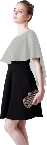 Miniatura 3 de Capelets de gasa para mujer, chales y envolturas suaves para vestido de noche, boda, capa Bole