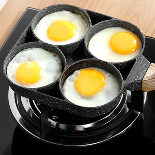 Miniatura 4 de yarlung Sartén de 4 tazas con cepillo para aceite, sartén antiadherente para huevos escalfados, sartén para panqueques para hamburguesas, tortillas