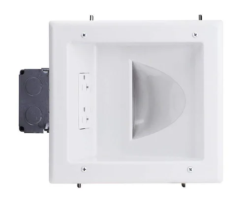 Miniatura 10 de DATA COMM Electronics 45-0231-WH - Caja de salida de medios empotrable USB, gestión de cables en la pared, receptáculo dúplex, puertos USB dobles