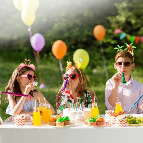 Miniatura 5 de Capoda 16 piezas de diademas de fiesta hawaiana de fieltro, adornos de cabeza de luau, adornos Tiki Aloha para suministros de regalos de fiesta