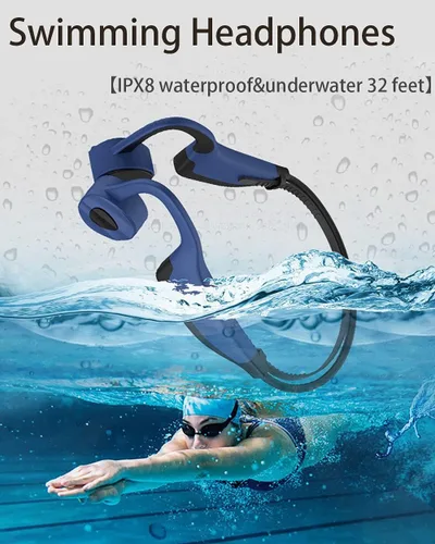 Miniatura 3 de Auriculares de conducción ósea para natación, reproductor de MP3 impermeable, auriculares inalámbricos de oído abierto, auriculares deportivos de 16