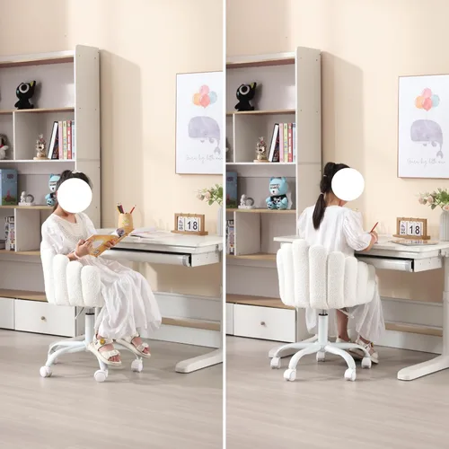 Miniatura 4 de HEAH-YO Lindas sillas para niños, sillas de escritorio ajustables para niños con reposabrazos y respaldo, silla giratoria para computadora