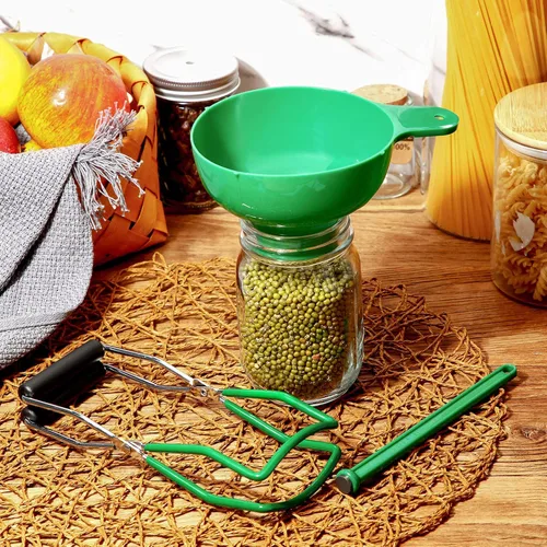 Miniatura 4 de Kit de 3 piezas esenciales para conservas, embudo de boca ancha, tapa magnética, varita para tarros, herramientas de cocina antiquemaduras, juego