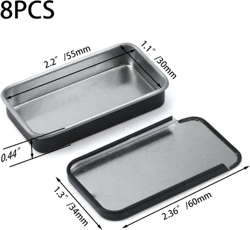 Miniatura 3 de Caja de metal con tapa para guardar llaves del automóvil, galletas, lápiz, organizador de soporte (2.2 x 1.1 x 0.4 pulgadas, negro)