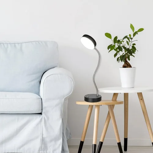 Miniatura 7 de Lámpara de escritorio LED de cuello de cisne flexible de 19.25 pulgadas, luz de mesa plegable con base estable, 4.5 W, 260 lúmenes, 4000 K, cable