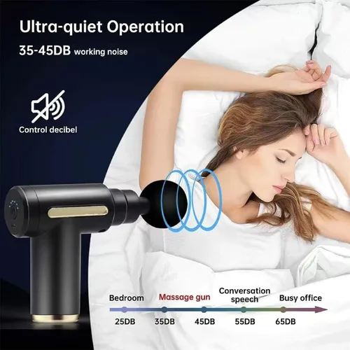 Miniatura 5 de Pistola de masaje, masaje muscular de tejido profundo mejorado para aliviar el dolor, masajeador de percusión con 4 cabezales de masaje y motor