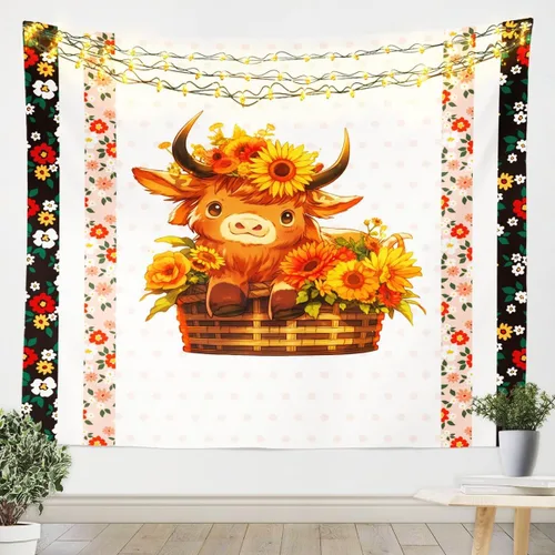 Miniatura 14 de Manfei Tapiz de ciervo para niños, diseño de ramas muertas de camuflaje, decoración rústica de granja, decoración de habitación de niños y niñas