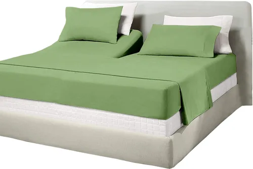 Miniatura 23 de Juego de sábanas de algodón de 600 hilos tamaño Queen dividido para base de cama ajustable, juego de sábanas de 4 piezas con bolsillo profundo