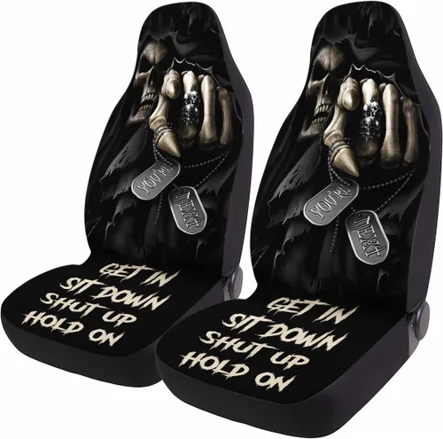 Miniatura 54 de GENANY Horror Nightmare Skellington - 2 fundas de asiento delantero para automóvil, camión, SUV, regalos de Navidad, funda de asiento de cubo