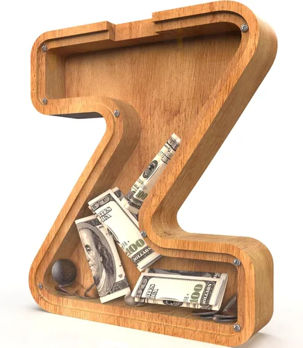 Miniatura 37 de Alcancía para niños y niñas, alcancía grande de madera personalizada con diseño recortado, bancos de monedas con letras del alfabeto, caja de ahorro