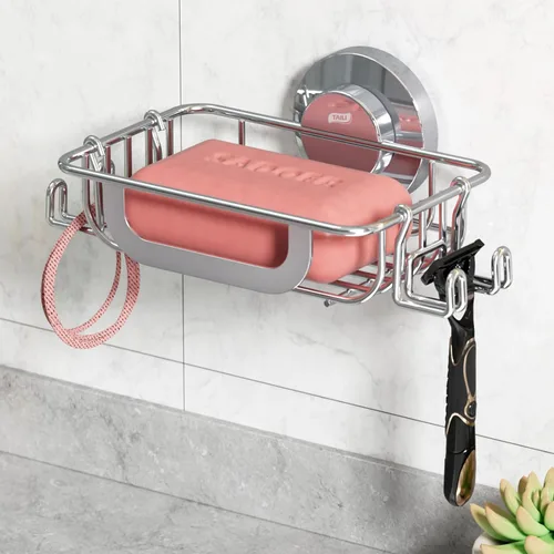Miniatura 10 de TAILI - Jabonera con ventosa para jabón, porta-champú de barra para pared de ducha, bandeja de ahorro de jabón con drenaje para baño, soporte