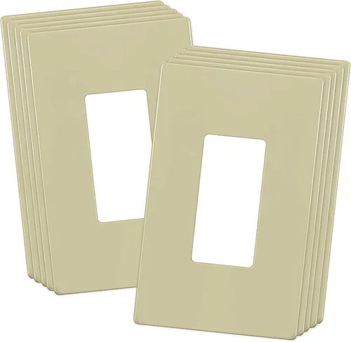 Miniatura 25 de ENERLITES Placas Decorativas de Pared sin Tornillos Cubiertas de Tomacorrientes Seguras para Niños, Tamaño 2-Gang 4.68" H x 4.73" L, Policarbonato