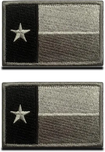 Miniatura 10 de Paquete de 2 piezas tácticas de bandera de estrella solitaria del estado de Texas estadounidense con gancho y bucle bordado en la parte trasera