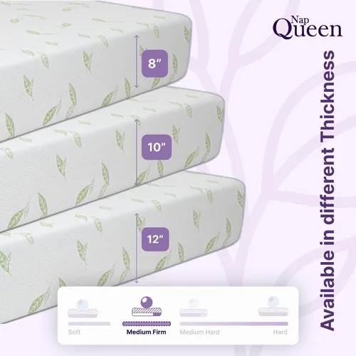 Miniatura 10 de NapQueen Individual, colchón de espuma viscoelástica de 6 pulgadas con té verde Anula, cama en caja, certificado CertiPUR-US