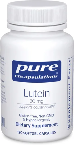 Miniatura 8 de Pure Encapsulations Luteína 20 mg Soporte antioxidante hipoalergénico para una función visual saludable* 60 cápsulas de cápsula blanda