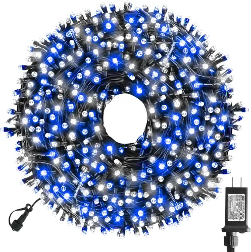 Miniatura 22 de XTF2015 Luces de Navidad LED de 105 pies con 300 LED, Enchufe de Extremo a Extremo, 8 Modos, Luces de Navidad Certificadas UL para Exteriores e