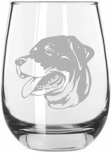 Miniatura 448 de Sakhalin Husky Dog - Copa de vino grabada personalizada de 15.25 onzas sin tallo