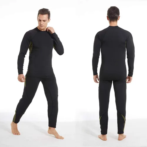 Miniatura 7 de Conjunto de ropa interior térmica para hombre forro polar de invierno capa base de pantalones largos secado rápido térmico para caza esquí